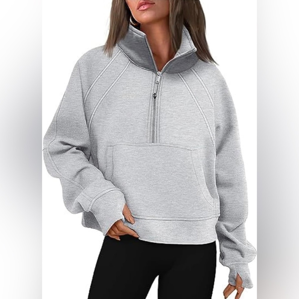 Womens Quarter Zip Pullover Hoodies Long Sleeve Fleece Half Zip Sweatshirts